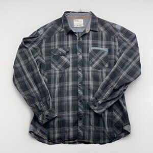 Y2K Projek Raw Button Down Shirt Men’s Sz 2XL Gray Long Sleeve Casual Streetwear